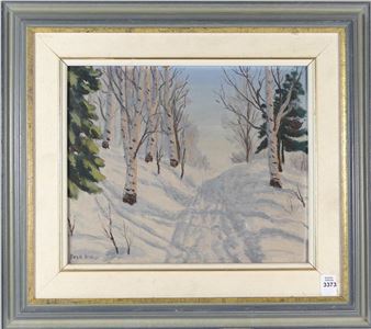 Untitled: Winter Trail in the Woods - Fred Niebel