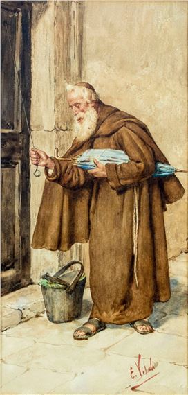 Monk with Umbrella by Edouardo Vitali