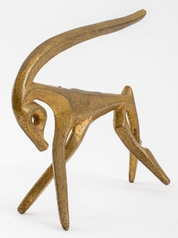 Artwork by Frederick Weinberg, Frederic Weinberg Modernist Gazelle Sculpture, Made of brass sculpture