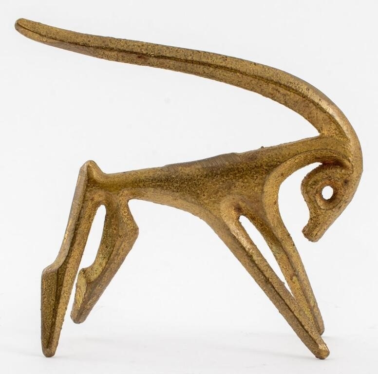 Artwork by Frederick Weinberg, Frederic Weinberg Modernist Gazelle Sculpture, Made of brass sculpture