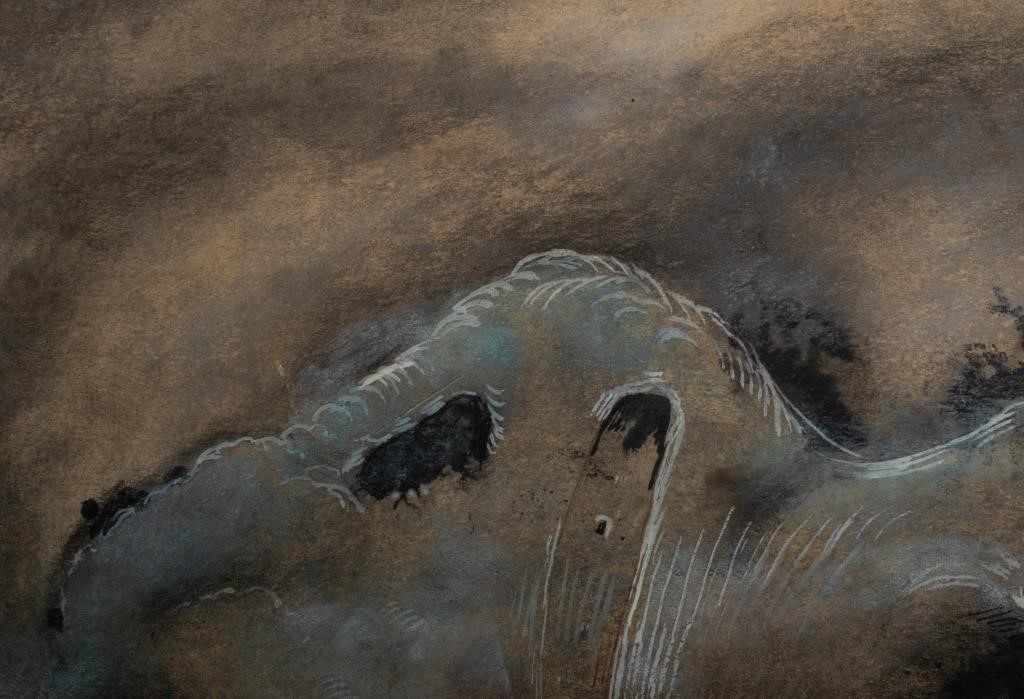 Artwork by James Rutlegde, James Rutledge Surrealist Composition Mixed Media, Made of Ink, Watercolor, and Pastel on Paper