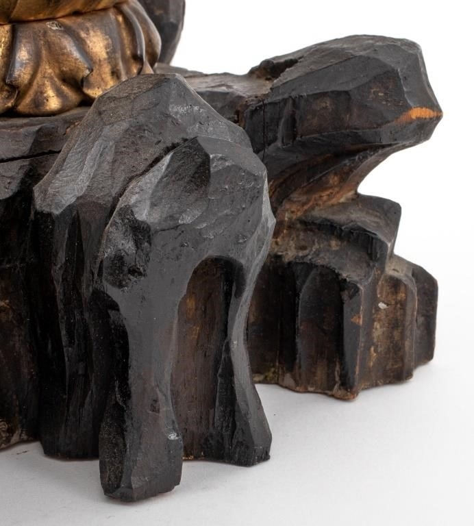 Japanese School | Japanese Gilt Wood Amida Buddha Sculpture (19th ...