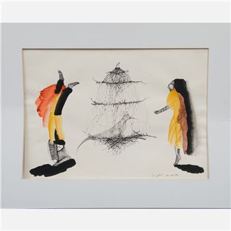 water colour and Indian ink on paper. Signed. 40 x 70 cm. Start Price 1€ - Zaida del Rio
