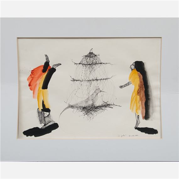 water colour and Indian ink on paper. Signed. 40 x 70 cm. Start Price 1€ - Zaida del Rio