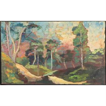 Bomen bij zandverstuiving - Gerard Wilhelm Johan van Apeldorn