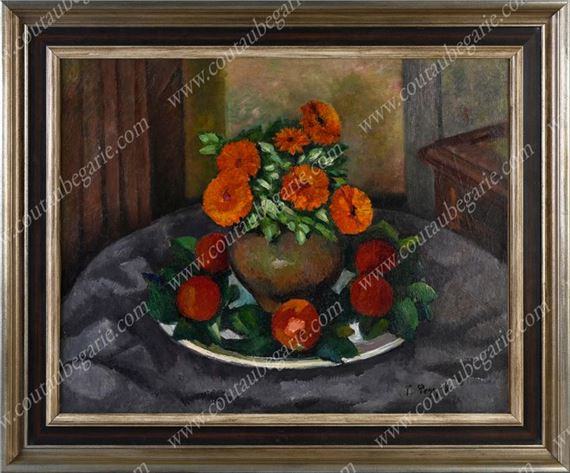 Still life with a bouquet of flowers and apples. - German Vasilievich Fedorov