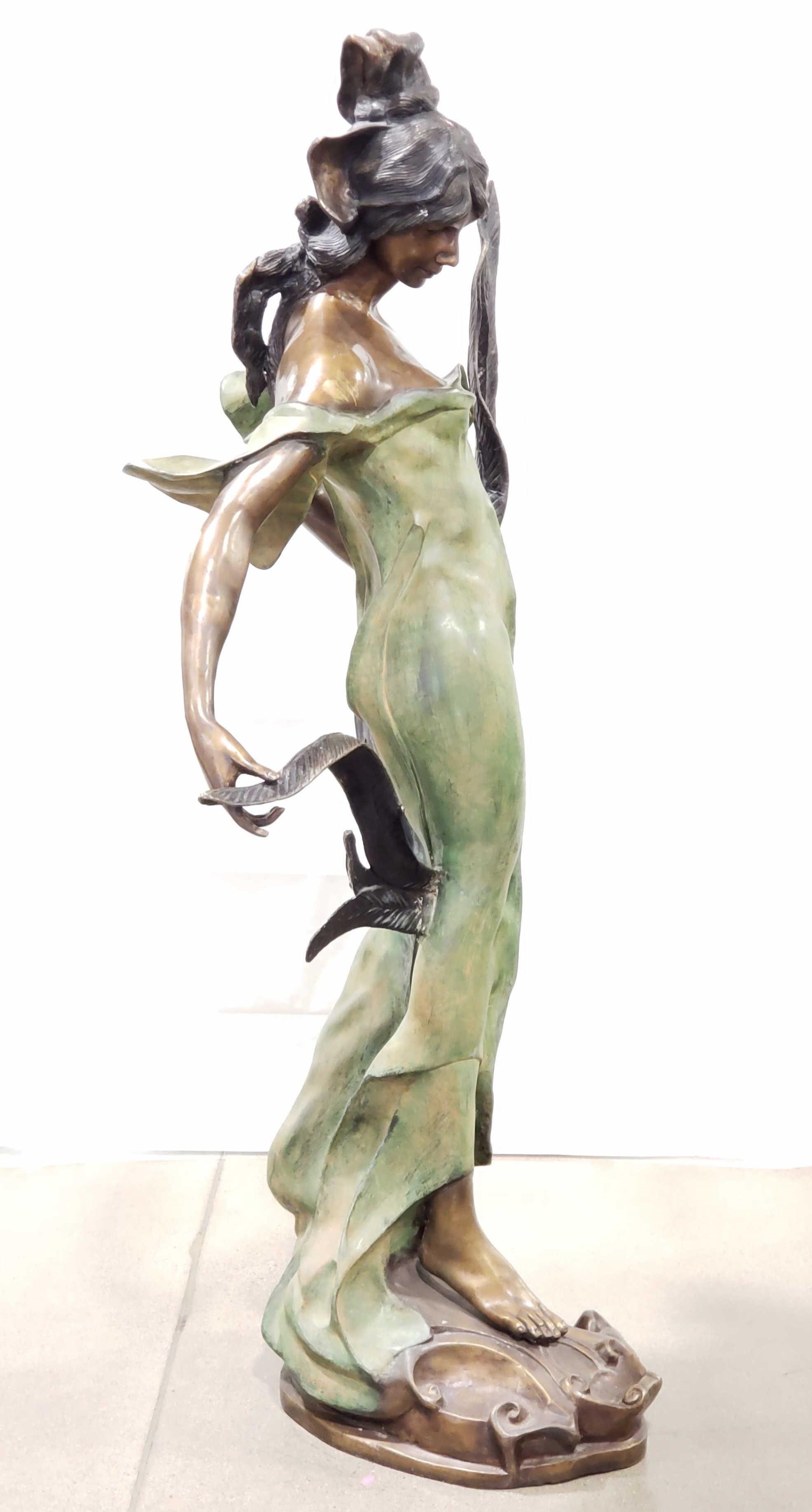 Pierre Roche | Pierre Roche Art Nouveau Water Nymph Bronze Statue ...