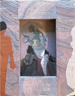 Oil and collage on cardboard - Zuka