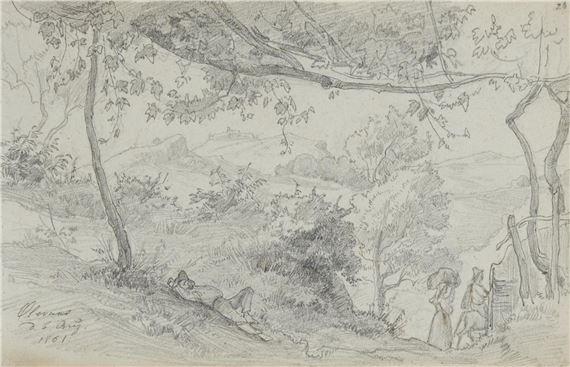 2 Zeichnungen by Friedrich Preller the Younger, 1861; 1874