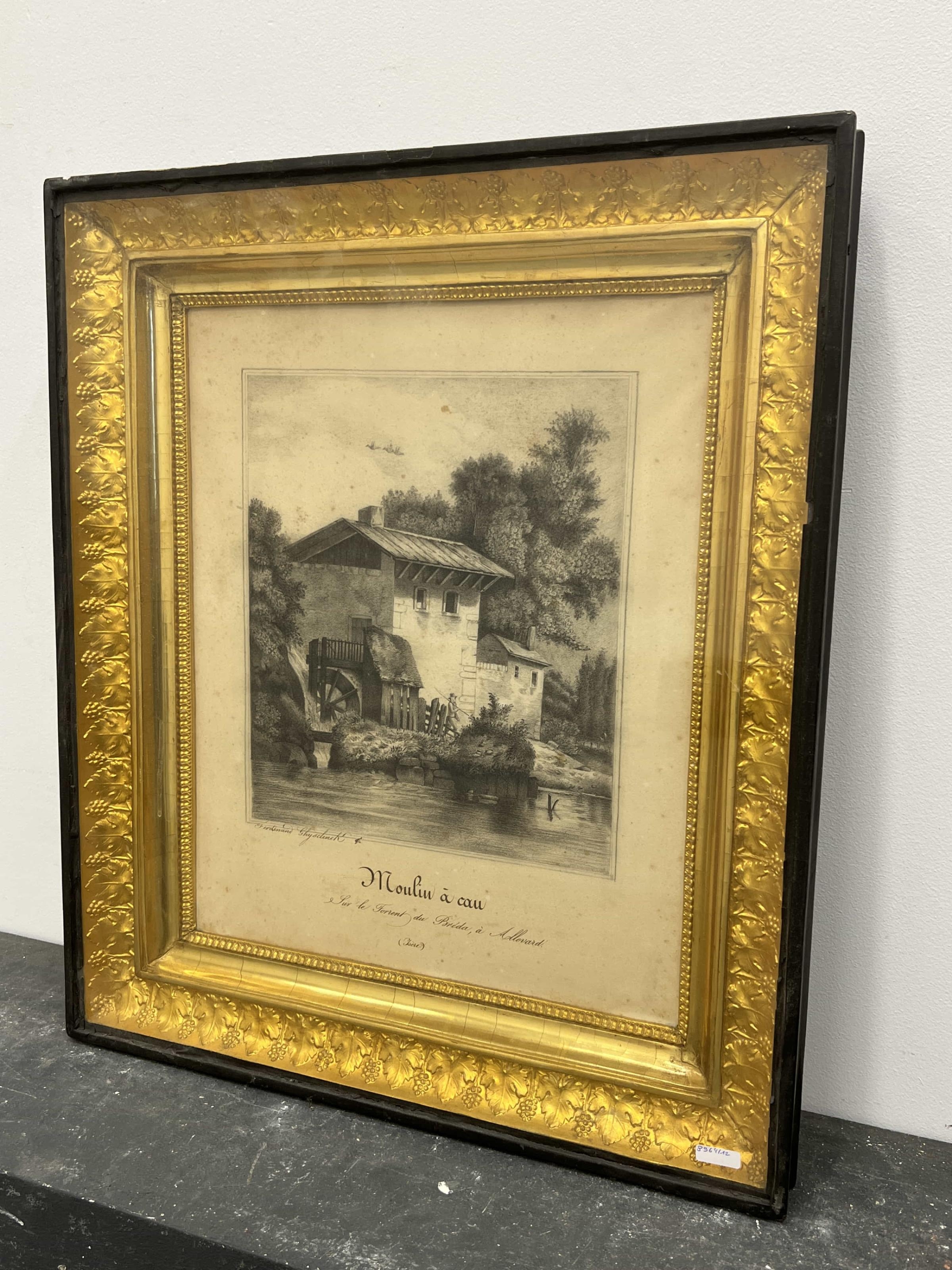 Artwork by Ferdinand Ghyselinck, Moulin eau à Allevard, Made of pencil and pen drawing