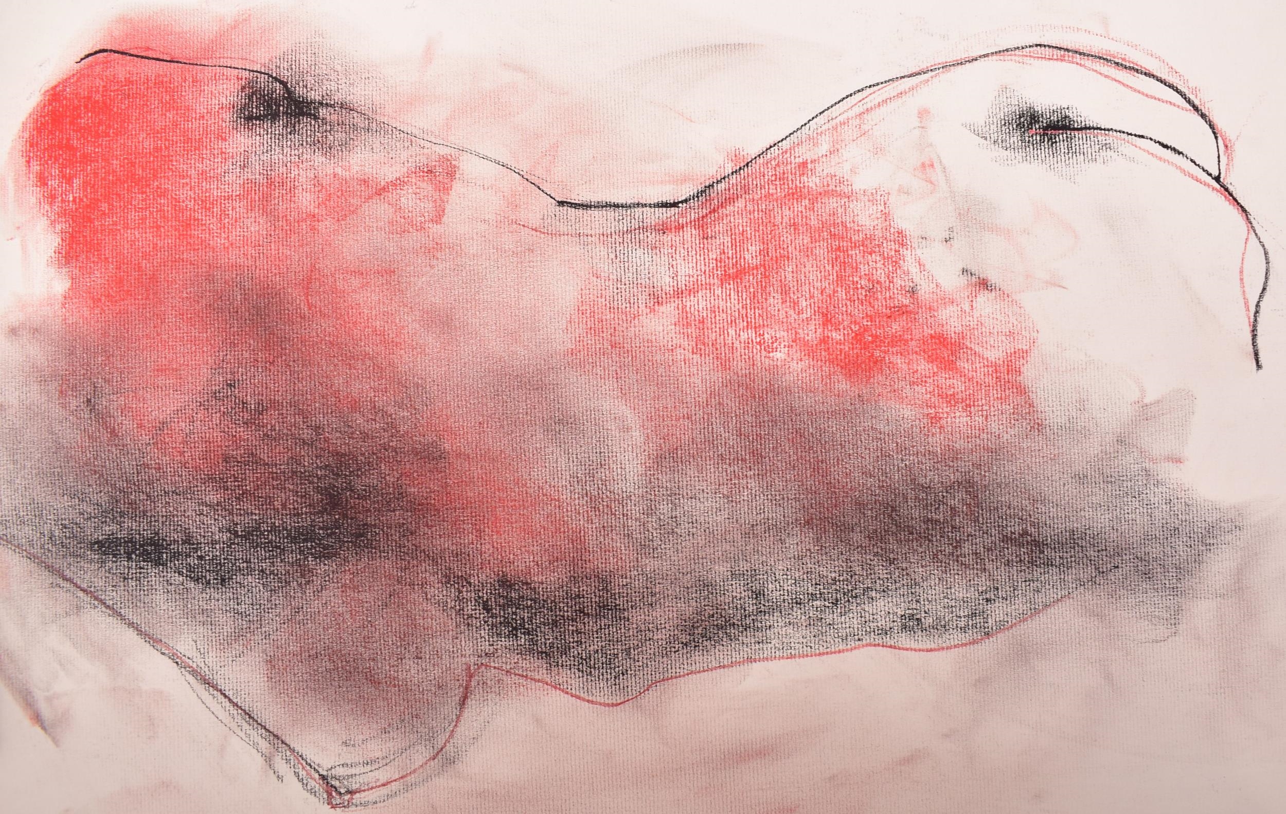 Artwork by Badri Valian, NUDE - ANDY WARHOL - 2014, Made of Charcoal and chalk on paper