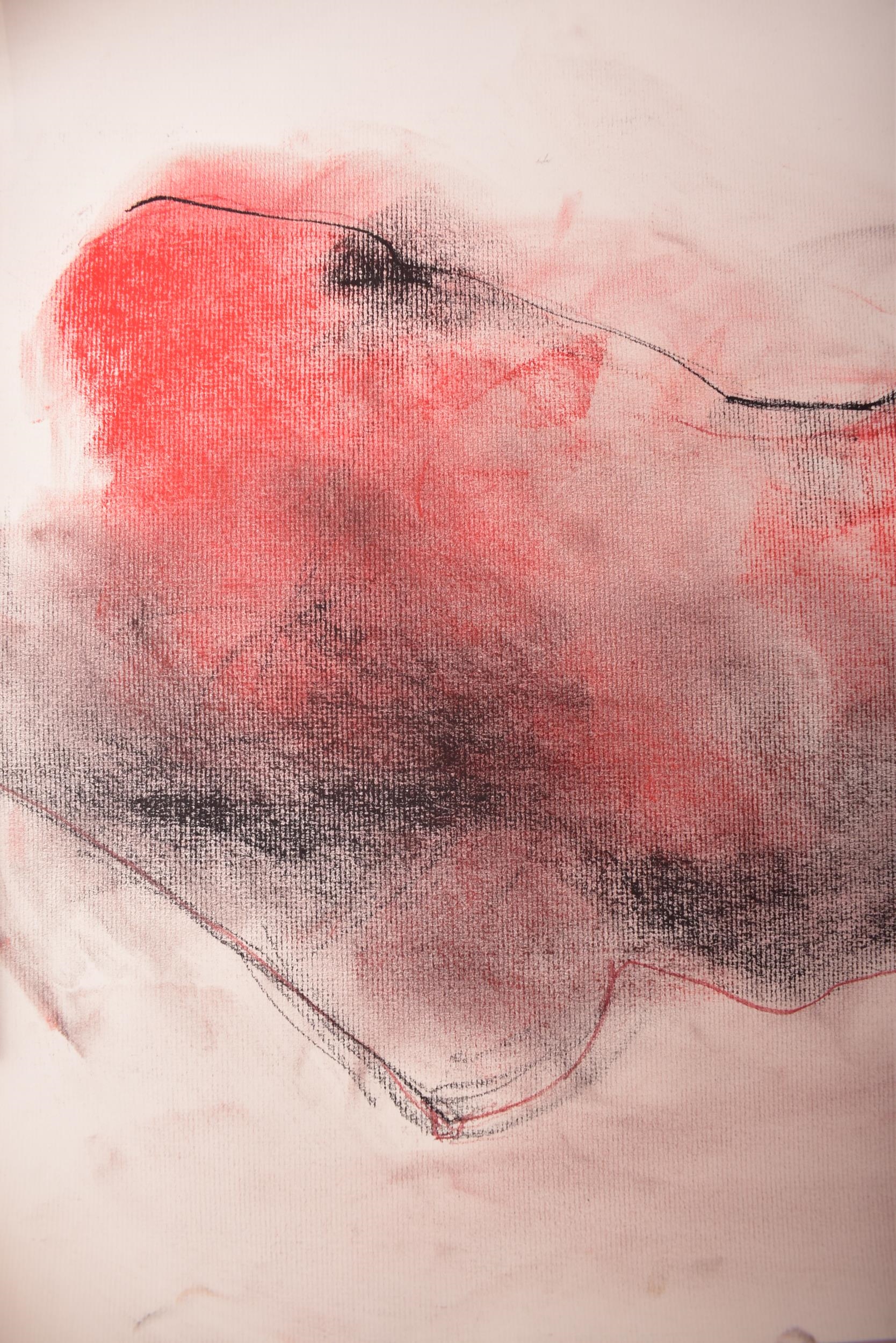 Artwork by Badri Valian, NUDE - ANDY WARHOL - 2014, Made of Charcoal and chalk on paper