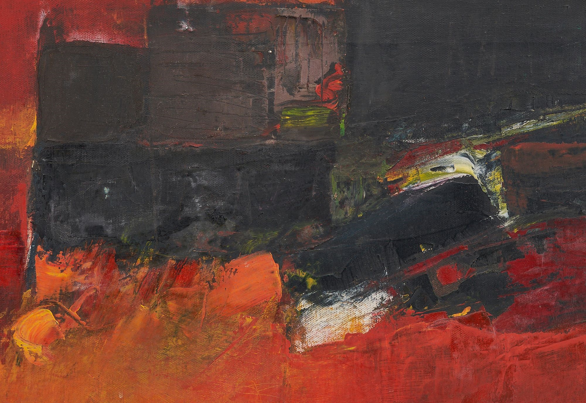Carl Sublett | Carl Sublett O/C Abstract Painting, Composition Sunset ...