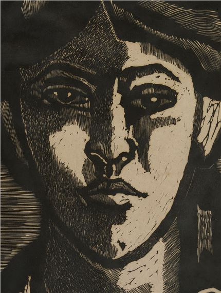 Francisco Rodón | Francisco Rodon woodcut, Portrait of a Woman (20th ...