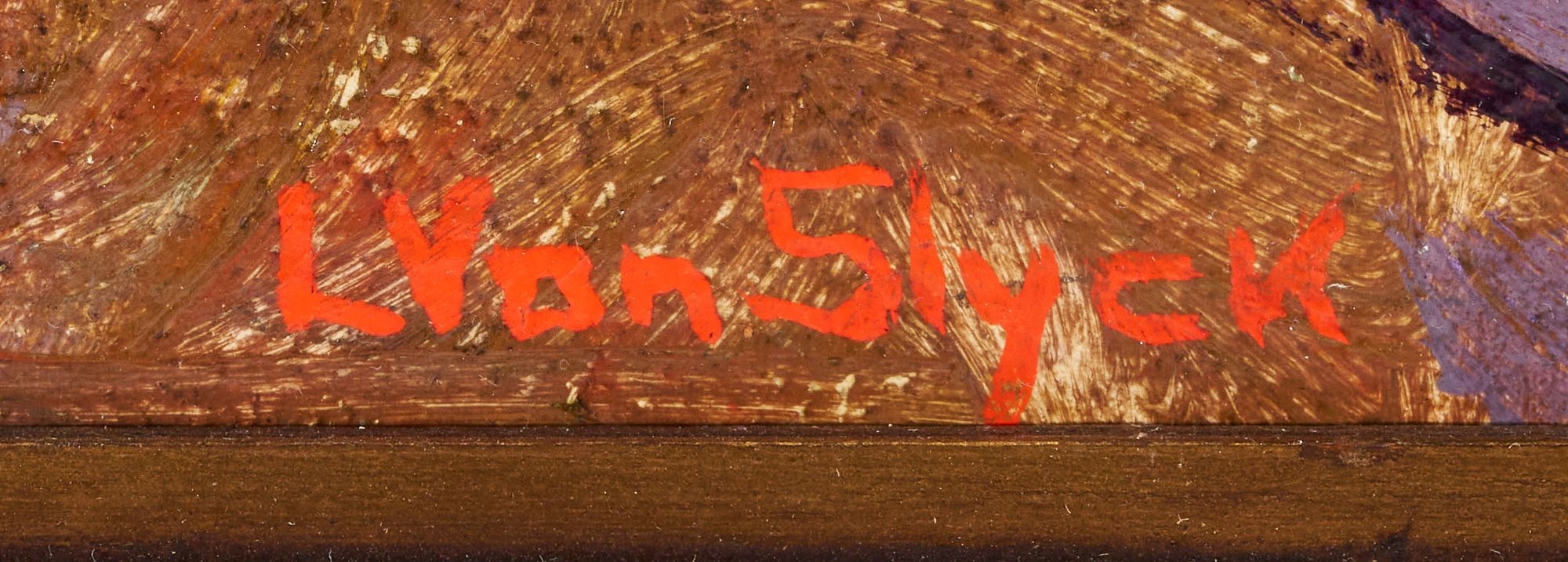 Artwork by Wilma Lucile van Slyck, Wilma Lucile Van Slyck Western Landscape, Glacier National Park, Made of oil on panel painting