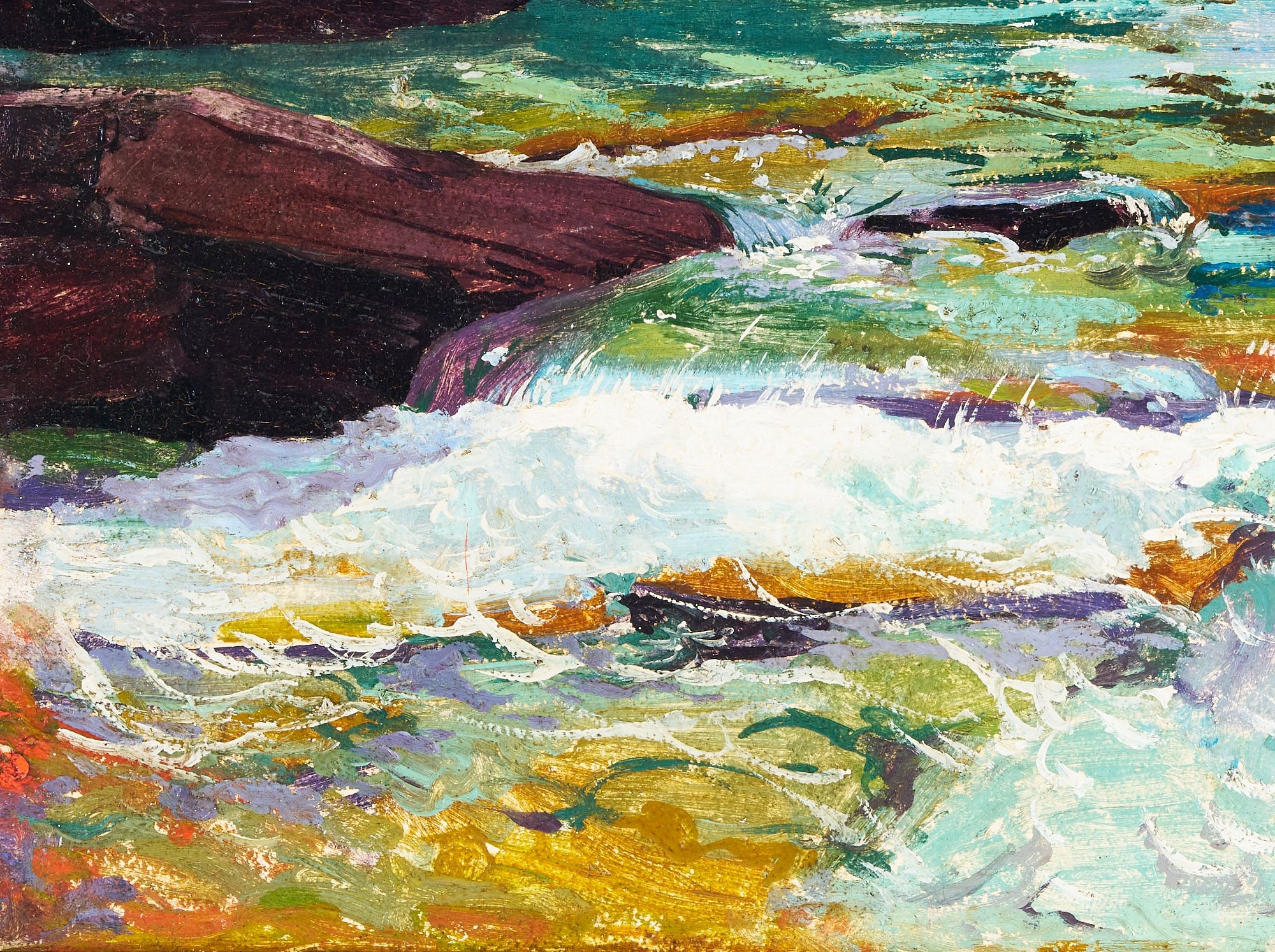 Artwork by Wilma Lucile van Slyck, Wilma Lucile Van Slyck Western Landscape, Glacier National Park, Made of oil on panel painting