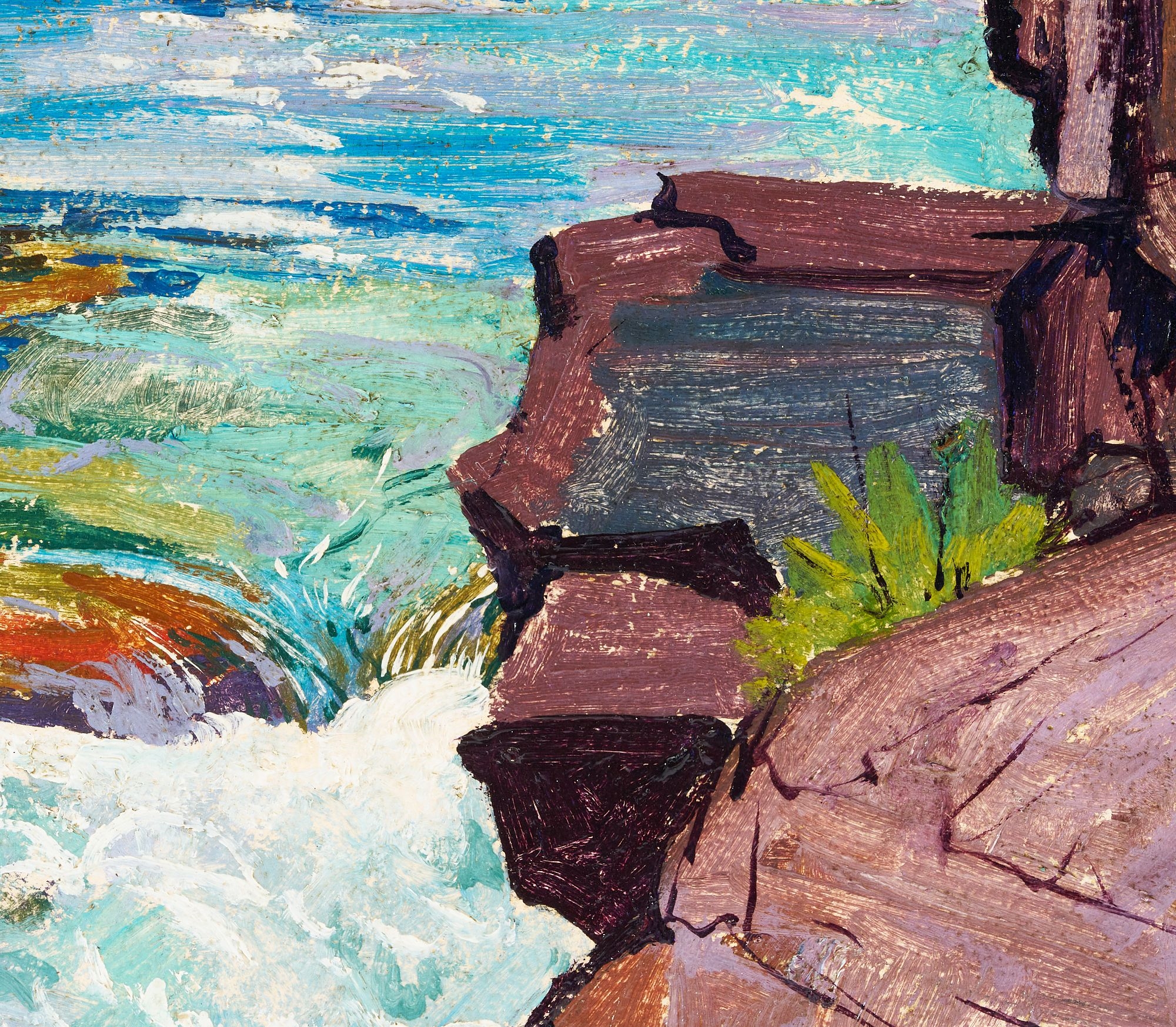 Artwork by Wilma Lucile van Slyck, Wilma Lucile Van Slyck Western Landscape, Glacier National Park, Made of oil on panel painting