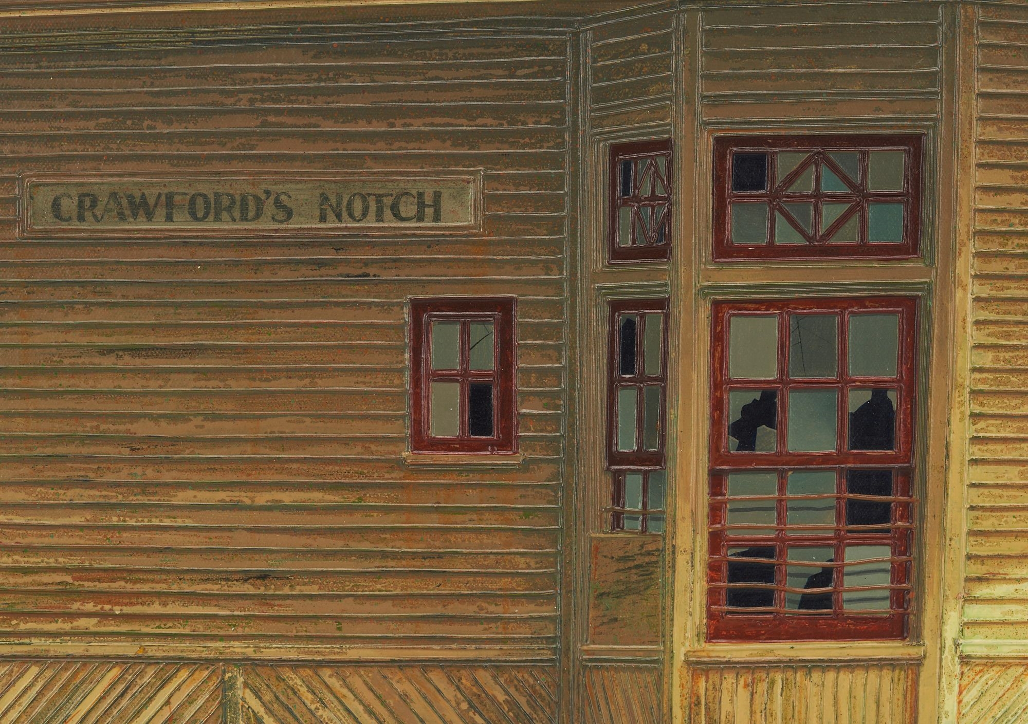Artwork by Douglas K. Gifford, Douglas Gifford Oil Painting, Crawford's Notch Train Station, New Hampshire, Made of acrylic on canvas painting