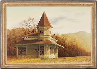 Douglas Gifford Oil Painting, Crawford's Notch Train Station, New Hampshire - Douglas K. Gifford