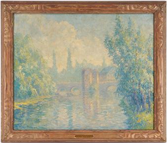 Pieter van Veen O/C French Landscape, La Vieux Moulin A Moret, 1924 - Pieter van Veen