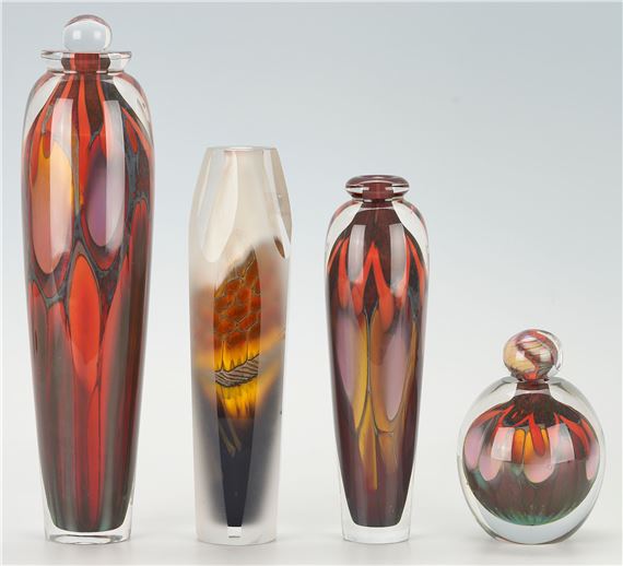 Steven Main | 4 Steven Main Art Glass Vases (1996 - 1998) | MutualArt