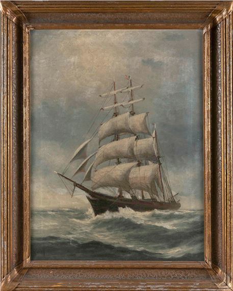 A barque at sea. - Imogene Robinson Morrell