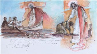 2 concept studies for 'Duc in altum' - John Martin Borg