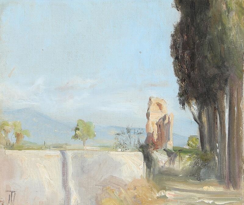 Scenery from Naples with a view towards Vesuv by Thorvald Simon Niss