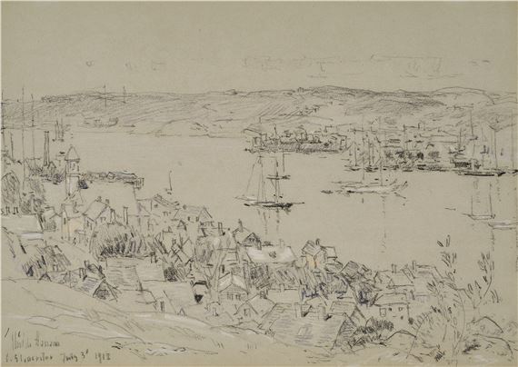 Study for 'Outer Harbor, Gloucester' by Childe Hassam, Executed in 1918