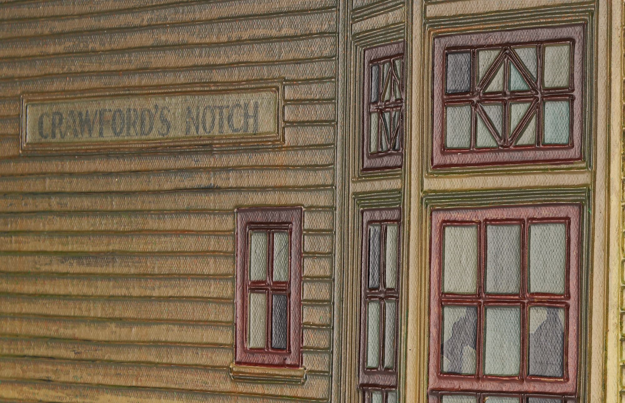 Artwork by Douglas K. Gifford, Douglas Gifford Oil Painting, Crawford's Notch Train Station, New Hampshire, Made of acrylic on canvas painting
