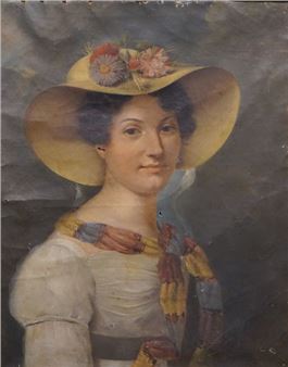 Portrait d'élégante au chapeau - Théodorine Sanbrie