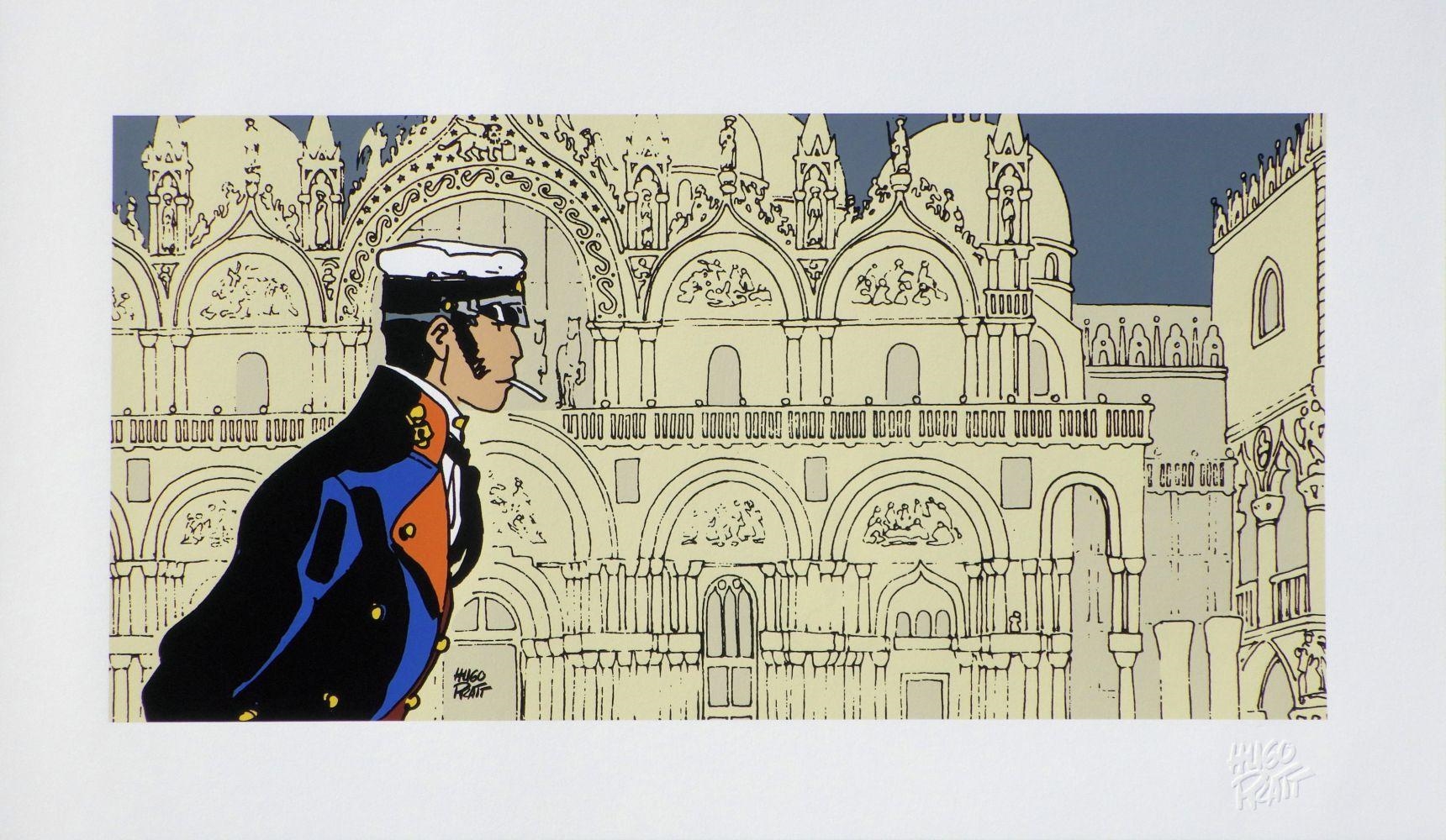 Sculpture Leblon Delienne Corto Maltese En Balade Sous Lampadaire, 41 Cm, édition Collector
