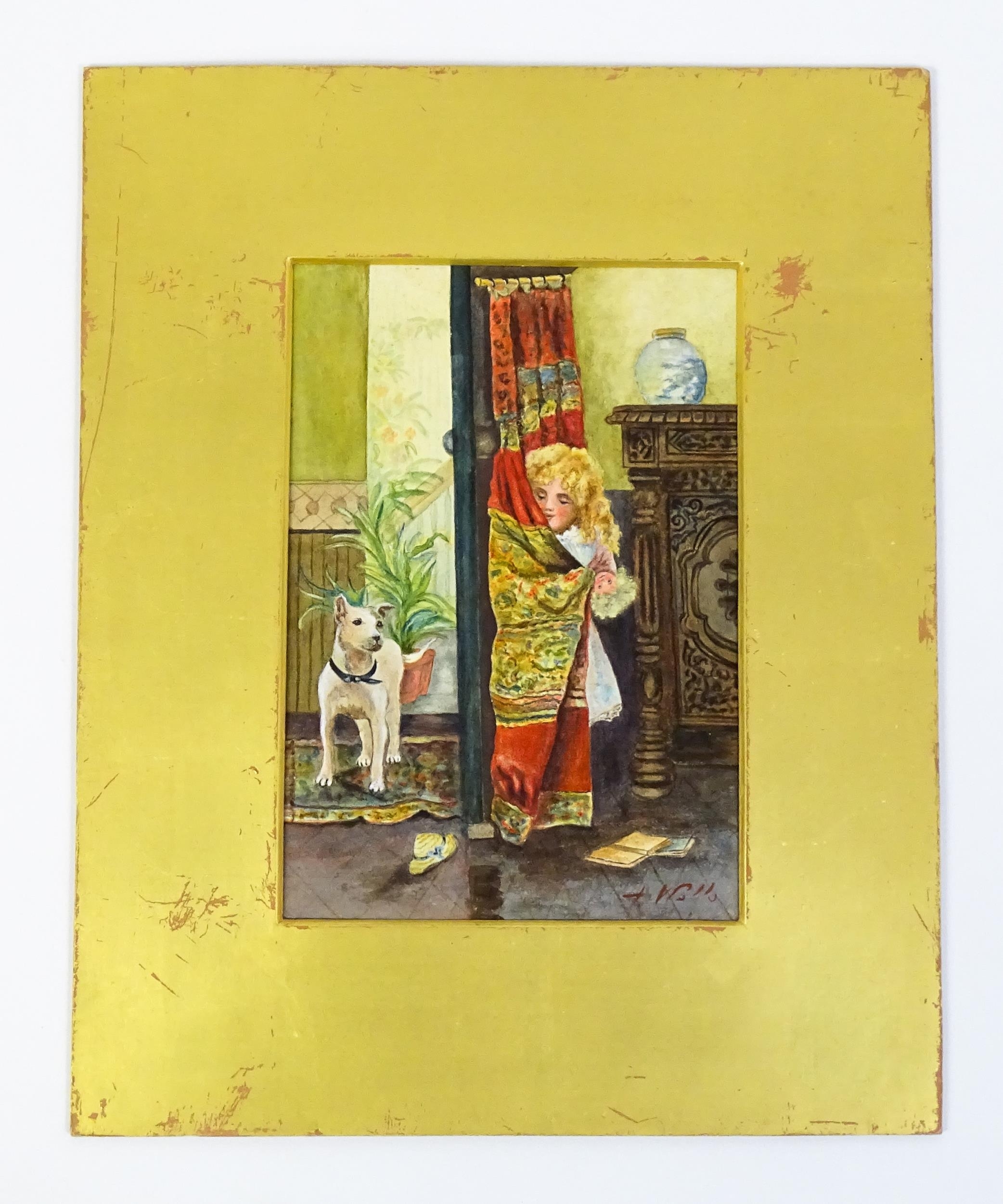 Artwork by Harriet M. Bennett, Hide and Seek, Made of Watercolour