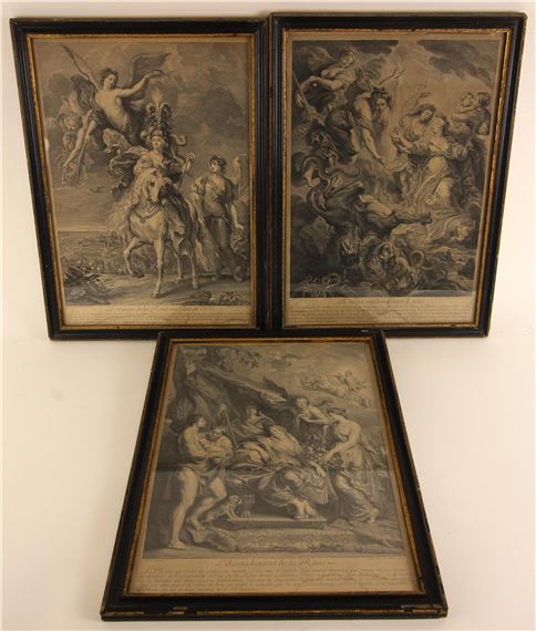 Three scenes depicting Queen Anne, Wife of Louis XIII by Peter Paul Rubens, Jean-Marc Nattier, 1710