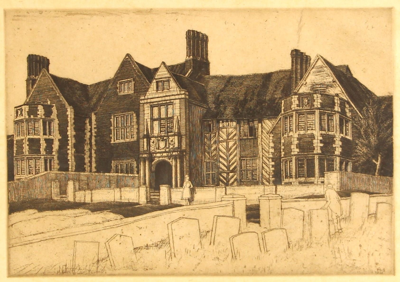 Artwork by Frederick Landseer Maur Griggs, Ragdale Hall, Made of Etching on paper