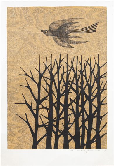 Bird with Trees by Fumio Fujita, 1962