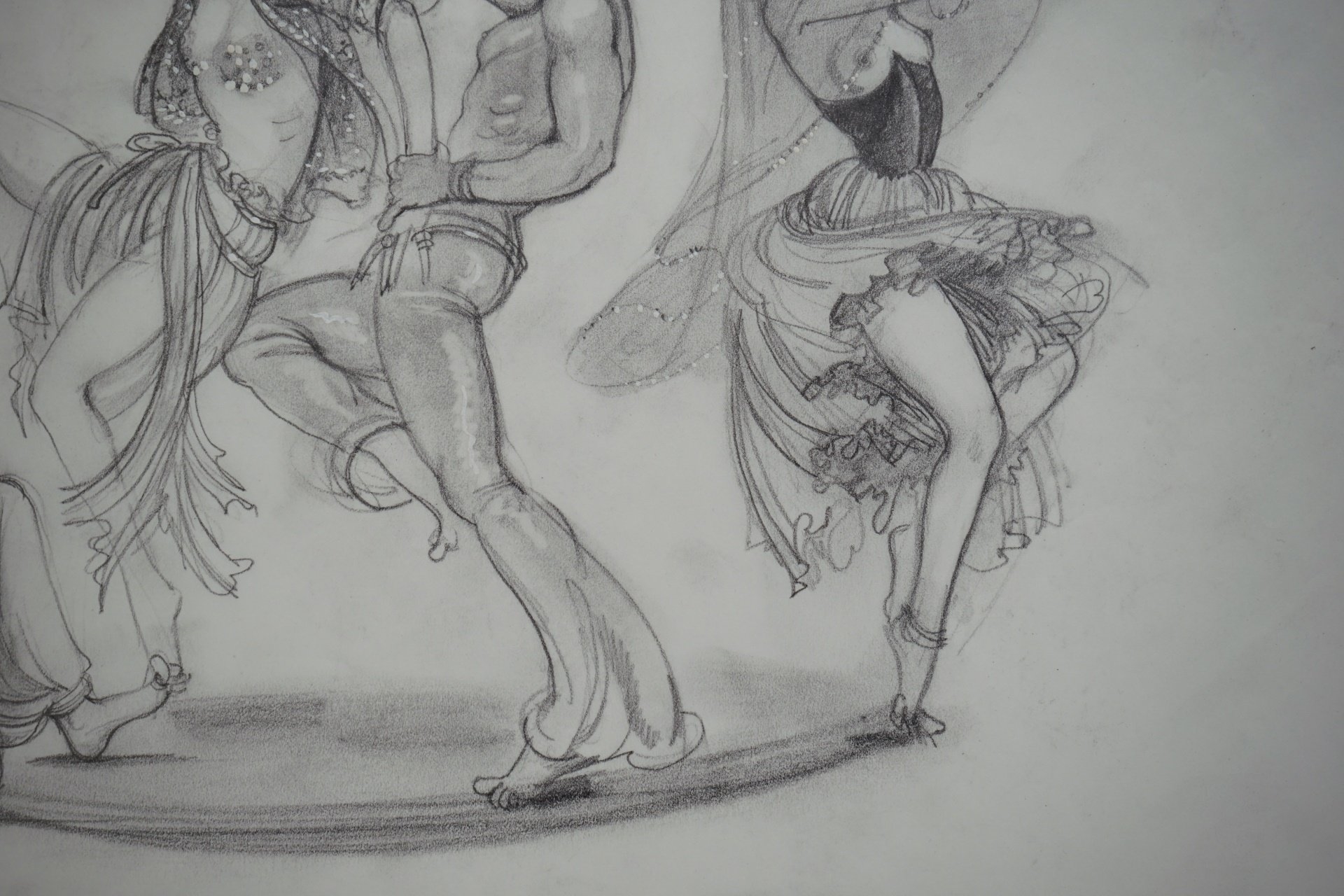 Artwork by Hilary Knight, Four Costume Design Illustrations from "Pepe Le Moko", Made of Watercolor and pencil on paper