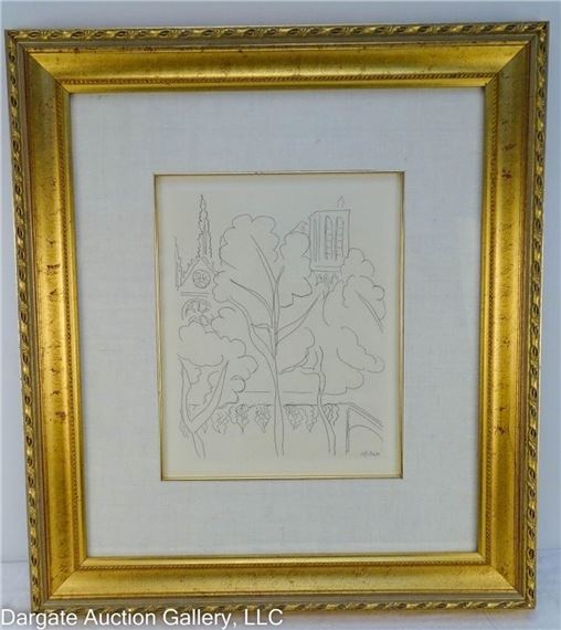 b. 1933) La Cite  Notre Dame Etching. Signed in plate - Paul Matisse