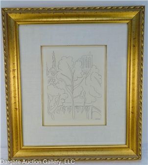 b. 1933) La Cite  Notre Dame Etching. Signed in plate - Paul Matisse