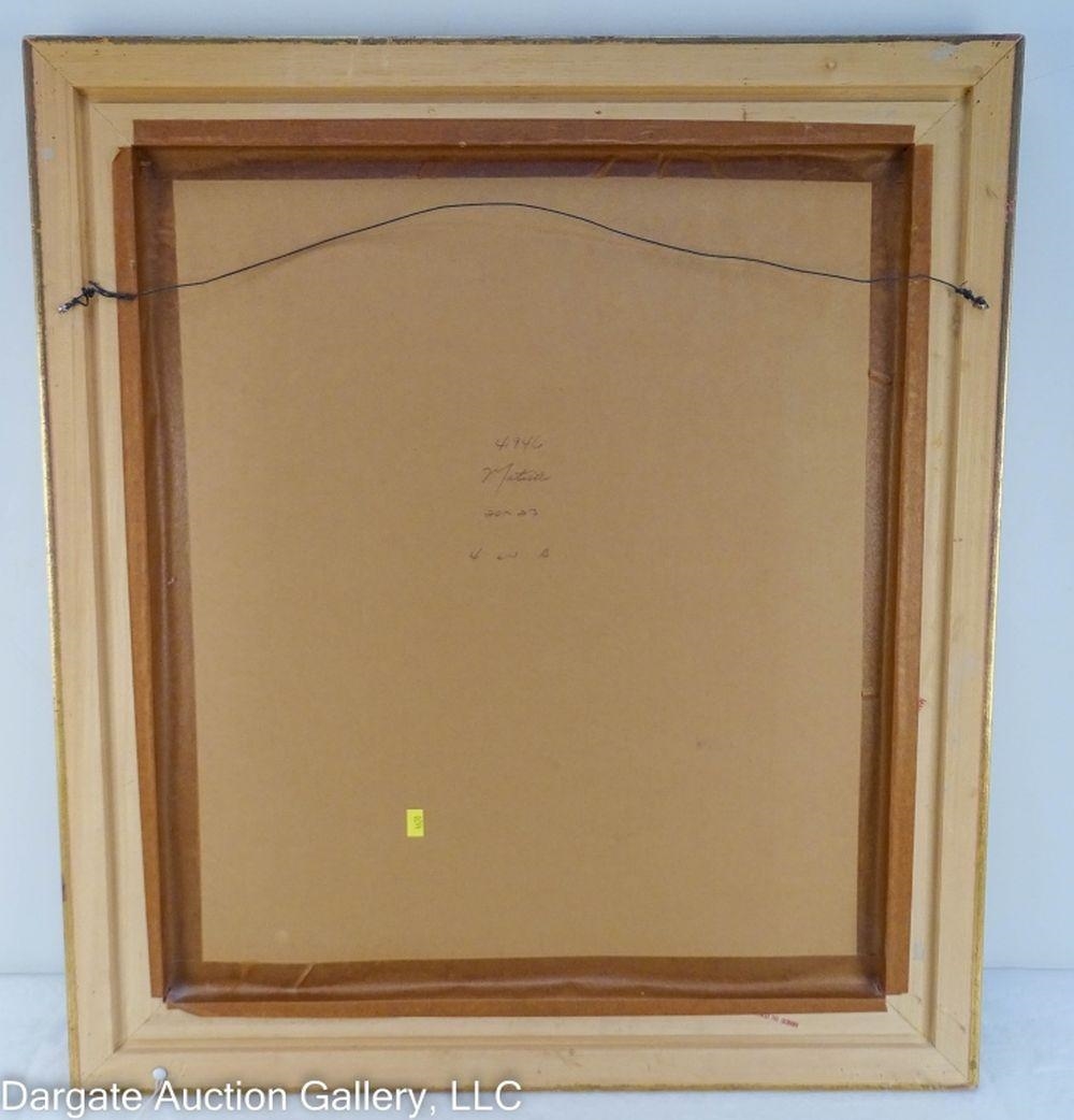 Artwork by Paul Matisse, b. 1933) La Cite  Notre Dame Etching. Signed in plate, Made of glass in gilt wood