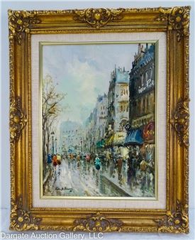 Peter DeSimone (20th Century) Paris Street Scene oil on canvas - Peter Desimone
