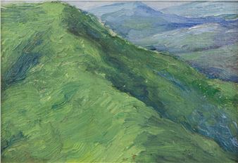 Clara Jane Stephens ''Green Hills'' Oil - Clara Jane Stephens