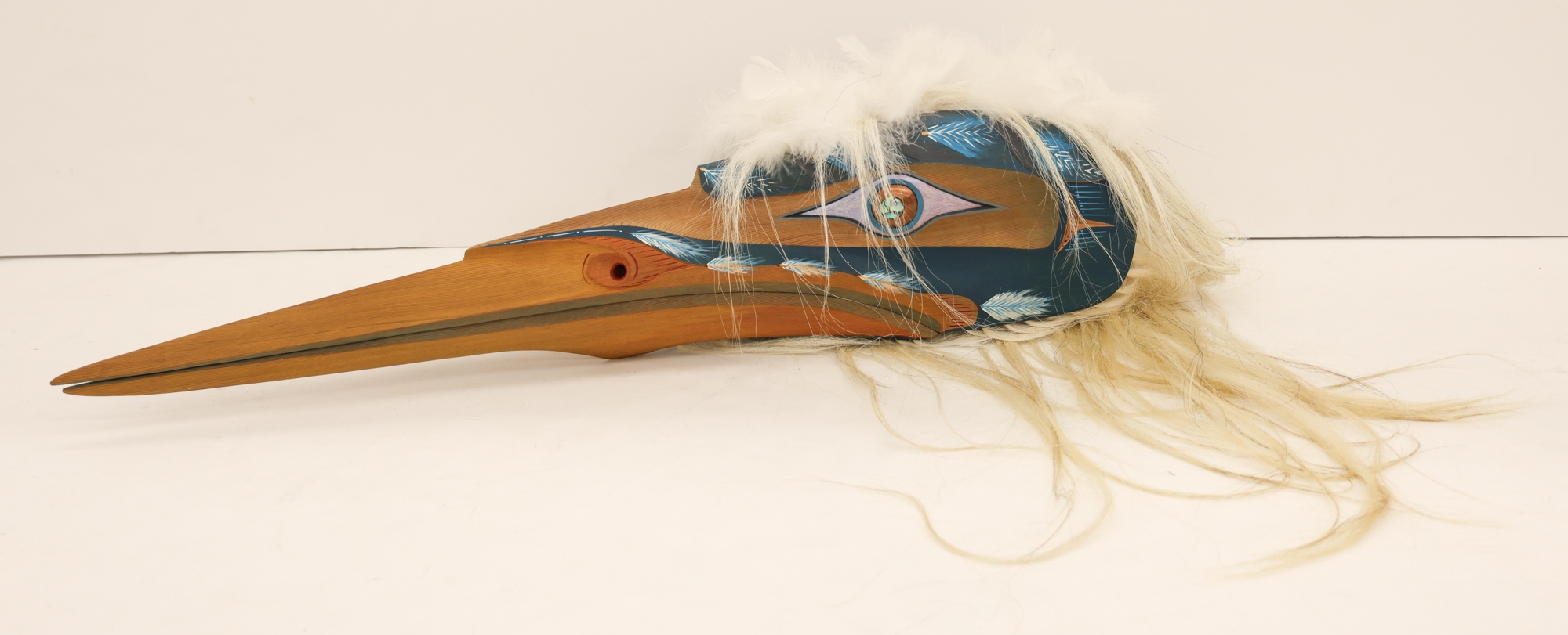 Simon Dick ''Blue Heron'' 2009 Painted Cedar Mask - Simon Dick