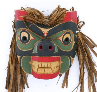 Tony Gulbrandsen ''Bear Mask'' Painted Cedar Mask - Tony Gulbrandsen