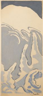 Paul Morgan Gustin ''Rainier'' 1958 Color Woodcut - Paul Morgan Gustin