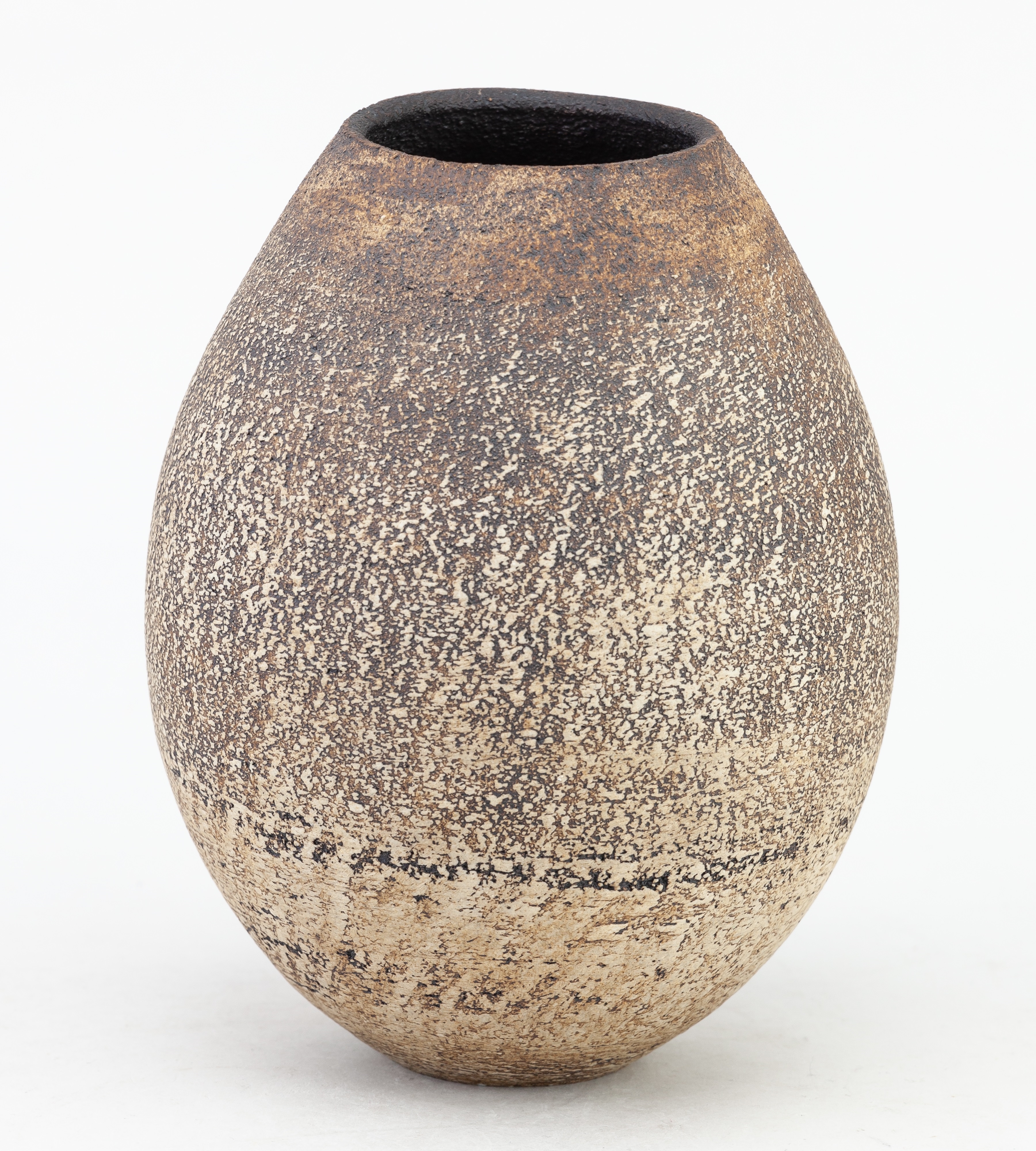 Artwork by Hans Coper, A bulbous stoneware vase in the manner of Hans Coper, Made of stoneware