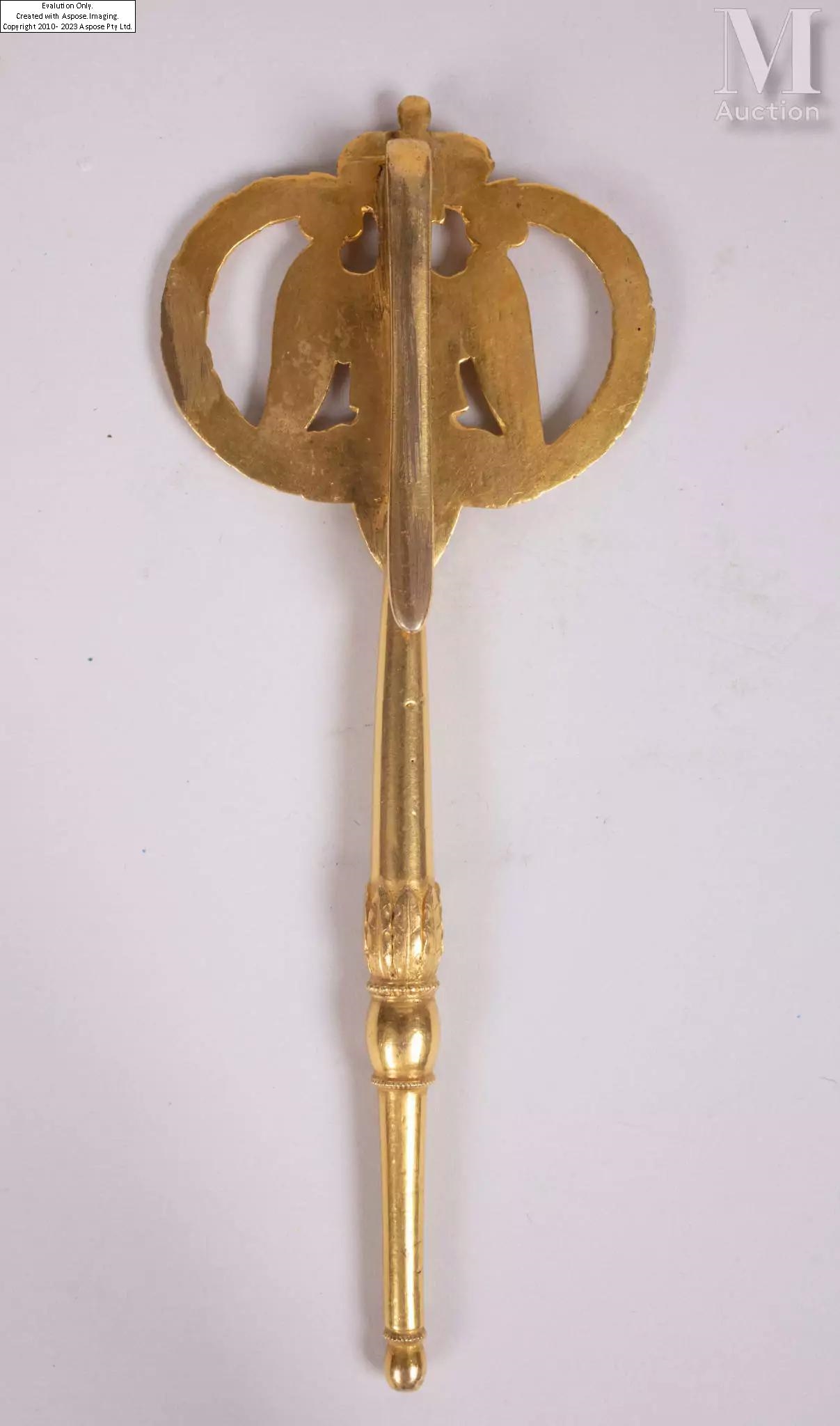 Artwork by De La Cour, RARE CLÉ DE CHAMBELLAN AU CHIFFRE DE NAPOLÉON, ROI D’ITALIE, Made of en bronze doré