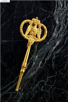 RARE CLÉ DE CHAMBELLAN AU CHIFFRE DE NAPOLÉON, ROI D’ITALIE - De La Cour