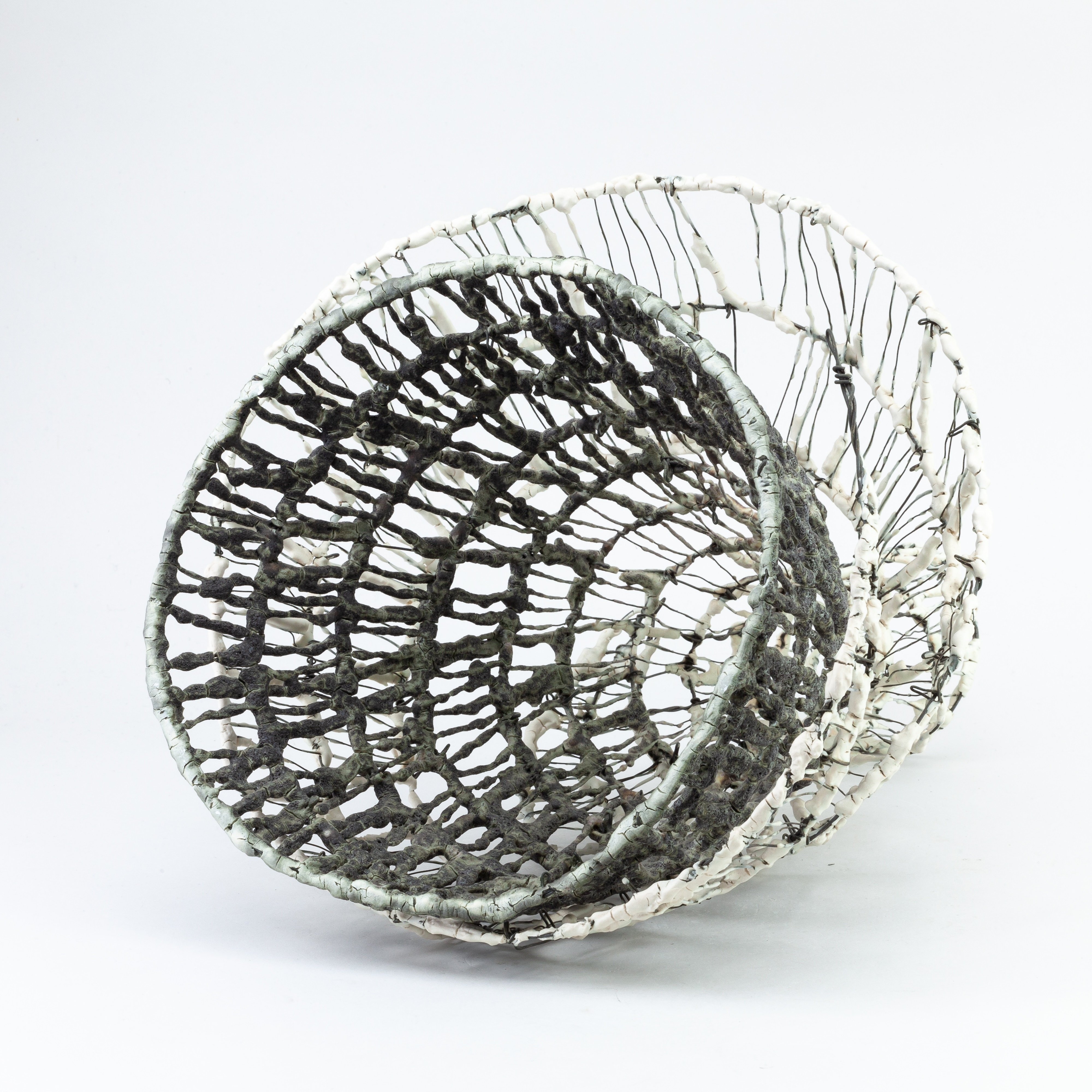 Lesley Risby | a large double basket form made of nichrome wire coated ...