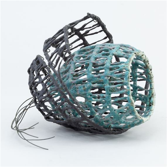 Lesley Risby | a small double basket form made of nichrome wire coated ...